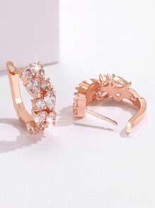 1對華麗的蒙娜麗莎白色立方氧化鋯鑲嵌優雅時尚圓形裝飾耳環，為女性提供豪華派對珠寶