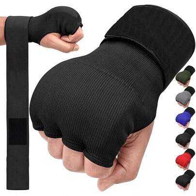 Boksbandages van 100 cm lang, unisex, bevat 20% gel, dikke elastische voering ter bescherming van de handen, geschikt voor Muay Thai, MMA, kickboksen, vechtsporten en bokstraining.