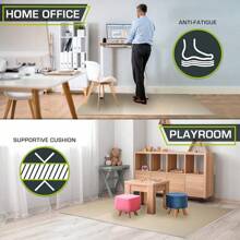 Tapete de Ejercicio Baldosas EVA Entrelazadas: Protege y Amortigua Suelo, Ideal para Gimnasio/Entrenamiento/Juego - Beige - 1/2 pulgada - 24 pies cuadrados - 6 baldosas - Ver 10