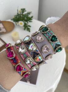 1 pieza Pulsera trenzada con perla de agua dulce irregular, elegante y sencilla, de estilo bohemio, para mujer, hermana, pareja, regalo de graduación, adecuada para uso diario, deportes, commute, citas, fiestas, vacaciones de verano en la playa