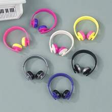 Juego de 3 piezas/5 piezas de accesorios en miniatura de auriculares, encantadores adornos de sombrero de clip, lindo colgante de cuello para muñecas, suministros de manualidades de plástico