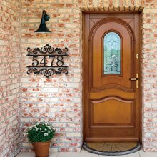 [Custom] Custom Name Metal Sign, House Number Sign, Metal Address Sign, Address Plaque, Home Number Sign, Vintage, Classic, Handcraft, Rural, Medieval Address Decor, Housewarming Gift, Front Door Sign, Wedding Gift, Wall Art, Garden Decor