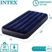 Intex Cama inflable estándar Dura-Beam modelo Classic Downy - Altura 25 cm, cama de camping, colchones inflables, entrega de 24 a 72 horas