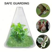 20/50 piezas Cubierta protectora reutilizable para plantas - Manta antihielo de plástico transparente, barrera de jardín para prevenir pájaros, heladas y caracoles - Costillas verticales para soporte y circulación de aire - Ideal para semilleros y plantas frágiles, a prueba de insectos | Diseño transparente | Textura acanalada, Cubierta de red de jardín para plantas
