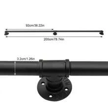 YUNRUX 200cm/6.6Ft Handrails Handrail Black Railing With Non-Slip Stair Railing - Black - View 3