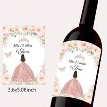 20 unidades Etiquetas adhesivas personalizadas para botellas de vino, etiquetas decorativas con corona de 15 cumpleaños, crea tus propias pegatinas personalizadas | Pegatina con cita favorita | Pegatina personalizada | Troquelado, regalos únicos e ideales para ella, novio, novia, papá, mamá, familia, amigos, mascotas, hija, estudiantes, hijo para aniversarios, cumpleaños, graduación escolar, hogar, oficina