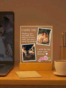1 Đèn ngủ LED ảnh ghép cá nhân hóa cho các cặp đôi, Đèn ngủ Acrylic tùy chỉnh có ảnh và văn bản, Đèn ảnh tùy chỉnh, Đèn LED ảnh ghép cá nhân hóa, Quà tặng ảnh ghép cá nhân hóa, Đèn ngủ phòng ngủ - Nhiều màu - Xem 4