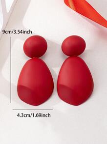 Set de 2 pares de aretes con forma de lágrima con estilo exagerado de pintura roja que gotea, al estilo europeo y americano, adecuado para celebraciones y fiestas de las mujeres