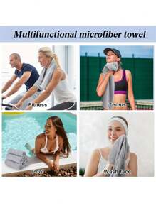 1pc Light Grey Microfiber Gym Towels - Bleach-Proof, Quick Dry, Soft & Absorbent For Salon, Spa, Pool, Home & Hair Care - Lightweight For Gym, Hotel & Travel