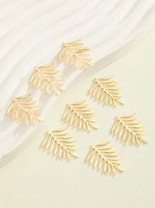 8pcs Leaf Charm Earring Accessories - Brass - View 1