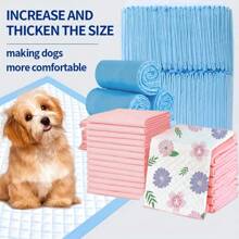 超吸水 20 片宠物训练垫快干芯，防漏、防臭 | 透气无纺布顶部，防滑背衬，蓝色/粉色/图案设计 | 小狗/狗/猫尿垫，适用于板条箱、旅行和室内使用 - 彩色 - 查看 2