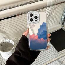 A Phone Case With Dreamy Cloud & Moon Print. Camera-Protected,Shock-Absorbing,Stylish And Unique Cloud-Moon Mirror Perfect For On-The-Go Makeup Touch-Ups,Mirror Phone Protective Case Can Be Used As A Makeup Mirror Compatible With Iphone16/7/8/11/12/13/14/15/X/XR/Xs/Plus/Pro/Pro Max/SE2/16e