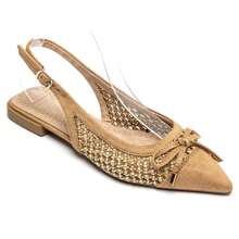Fashionable Versatile Casual Bow Decor Flat Sandals - Camel - View 2