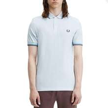FRED PERRY POLO MC TWIN TIPPED - Light ice / cyber blue / midnight blue - View 3