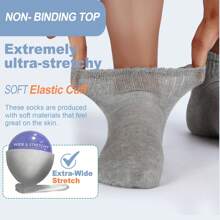 3/10 pares de calcetines transpirables para diabetes, calcetines cilíndricos medios sin restricción elástica para hombres y mujeres, regalo de salud, tela de alta elasticidad, calcetines neutros, calcetines con maldición dulce, los grandes calcetines D, calcetines con picos, sin restricción, parte superior tejida plana, cómodos