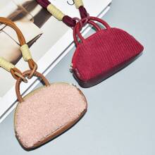 时尚优雅手持迷你包带肩带手机壳饰品零钱包毛绒收纳耳机架钥匙扣卡槽腕带可爱化妆包腕带