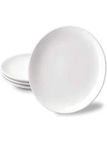 1 件防刮浅白色陶瓷盘子，适用于微波炉、烤箱和洗碗机，家用餐盘、牛排盘、西式餐具平盘 - 白色 - 查看 6