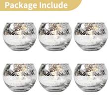 Juego de 6/12 portavelas para velas votivas surtidas de cristal con efecto de mercurio, decoración de mesa para bodas y fiestas de cumpleaños en el hogar