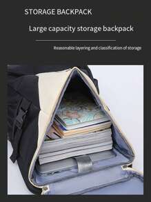 1PC Daily Sports Training Backpack With Large Capacity And Light Weight, Badminton Backpack, Tennis Racket Bag, Basketball Bag, Independent Shoe Compartment, Outdoor Sports Backpack, Contrasting Color Design, Fashionable And Simple, Versatile Backpack, Suitable For Fitness, Yoga, Outdoor Sports, Short-Distance Travel