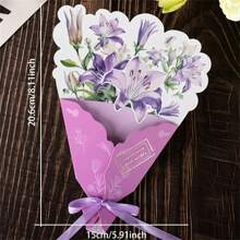 1 pieza Tarjeta de felicitación con ramo 3D desplegable - Perfecta para Navidad, San Valentín, Día de la Madre y Día del Padre - Regalo creativo hecho a mano para familia, amigos y seres queridos, ideal para Navidad