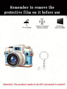 1x camera-stijl 2D acryl hanger kan worden gebruikt als multifunctionele sleutelhanger, auto-interieur bedel, decoratieve cadeau-accessoires, doe-het-zelf rugzak hanger, waardoor het een perfect cadeau is voor speciale mensen.