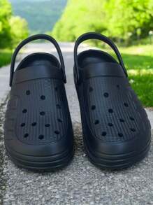 Sandalias estilo zuecos tipo básico. Sandalias con correa para mujer con suela antiderrapante - Negro - Ver 6