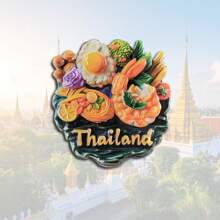 1pc Scenic Thailand Phuket Grand Palace, Chiang Mai Temple, Elephant, Food Resin Refrigerator Magnets, Travel Souvenir, Home Decor For Office, Bedroom, Cabinet, Meaningful Creative Gift