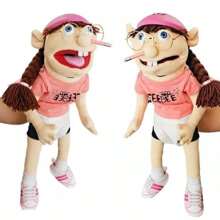 NetHong 60cm Jeffy Hat Hand Puppet Game Stuffed Doll,Mischievous Funny Puppets Toy With Working Mouth - Pink - View 3