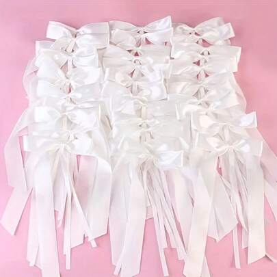 50pcs Organza Bows Tying Ribbons, Decoration For Wedding Chair, Car, Party, Festival