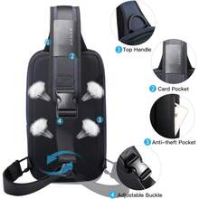 Sling Bag, Waterproof Men's Chest Bag Shoulder bags Crossbody Sling Backpack for Men… - Azul - Ver 4