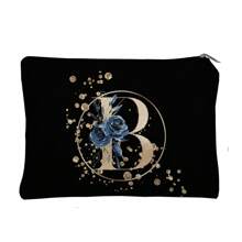 1 Pc Cosmetic Bag Makeup Bags Wallet Name Initials A-Z Letter Pattern Toiletry Organizer Pouch Wash Bag Zipper Phone Purse Pencil Pouch Clutch Bag Teacher Gifts Travel Essentials For Women Girl Gift For For Makeup Tools Makeup Brushes Storage Makeup Organizer Make Up Organizer Makeup Storage Makeup Pouch Make Up Pouch