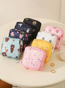 1 Peça Bolsa de Armazenamento de Absorventes Higiênicos, Necessaire Portátil de Grande Capacidade, Estilo Minimalista, Tecido Impermeável para Armazenar Absorventes Higiênicos, Protetores Diários e Tampões, Vibes Boho