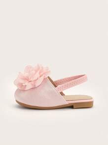 1 Pair Cute Toddler Shaped Flower Decor Fashionable Comfortable Slip-On Slippers