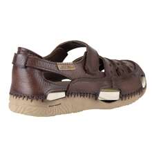 Women's Closed Toe Huarache Sandal Outdoor Footwear Air Cushioned Sole Modern Woven Stitched Lobo Solo 1766 3 Colors Mahogany Black Camel - 棕色 - 查看 4