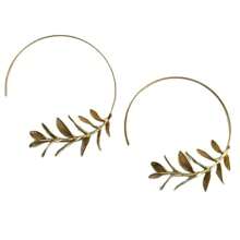 Bohemian Curved Leaf Pattern Unique Design Fashionable High-End Earrings