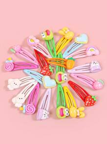 10/20/30/50pcs/Set Children Toddler Kids Random Color Hairpin Candy Colors Cute Decoration Hair Clips Spring And Summer Hair Accessories For Styling And Daily