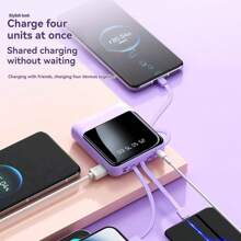 Cargador portátil de 10000mAh - Batería portátil con 4 cables integrados, batería compatible con teléfonos celulares Android 17/16/15/14/13 Pro/Pro Max, etc. - Recolorear - Ver 4