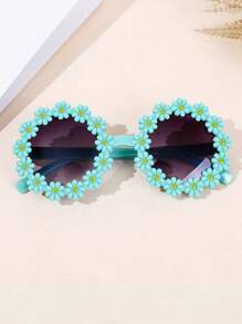 6pcs Cute Floral Girl Fashion Glasses, Charming Floral Fashion Glasses For Girls, Suitable For 3-14 Years Old Boys And Girls With Flower Frames, Fashionable Kids Fashion Glasses For Holiday, Travel, Party And Photo Decoration