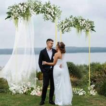 1pc 70/78/86 Inch Golden Arch Frame Wedding Balloon Stand Photography Backdrop Party Decor - Gold - View 10