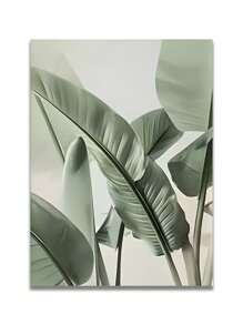 1/3Pcs, Unframed, High Quality Print Painting, Modern Style, Green Leaves, Botanical Natural Scenery, Creative Trio, Wall Art Poster, Home Decoration, Suitable For Living Room, Sofa, Bed, Hallway, Bedroom, Bathroom, Office, Perfect Art Gift