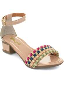 La Requinte Girls' Comfortable Braided Sandals - 橄欖綠 - 查看 1