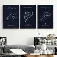 Bộ 3 tranh vải canvas bản đồ đường đua hiện đại - Khung tùy chọn, Thiết kế đen trắng tối giản với đường đua F1 và khẩu hiệu của Ý, Hoàn hảo cho trang trí phòng ngủ, trang trí phòng khách, trang trí văn phòng tại nhà, trang trí tường quán cà phê, quán bar, trang trí ô tô, nghệ thuật treo tường có khung - Nhiều màu - Xem 7