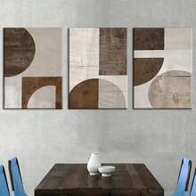 3pcs Have Framed Canvas Painting And Poster, Ready To Hanging, Bohemian Style - Abstract Graphic Art Home Decor, Wall Art, Room Decor, Home Murals, Hd Printing, Ideal For Gifts, Living Room, Bedroom, Dining Room, Office Decoration Picture, With Frame Birthday Graduation