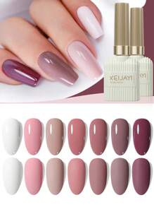 XEIJAYI 15ml Purple Pink Color Series 7 Colors Gel Nail Polish For Summer For Nail Art Decoration In Nail Salons Soak Off Uv Led Lamp For Girl - 彩色 - 查看 2