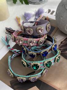 1 pieza Pulsera trenzada con perla de agua dulce irregular, elegante y sencilla, de estilo bohemio, para mujer, hermana, pareja, regalo de graduación, adecuada para uso diario, deportes, commute, citas, fiestas, vacaciones de verano en la playa