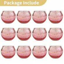Juego de 6/12 portavelas para velas votivas surtidas de cristal con efecto de mercurio, decoración de mesa para bodas y fiestas de cumpleaños en el hogar