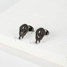 1 Pair Of Gothic Stainless Steel Stud Earrings For Men And Women Personalized Creative New Mini Small Earrings Punk Men/Women Jewelry