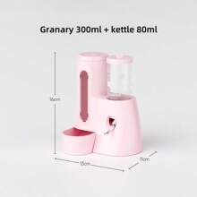 小型宠物自动喂食饮水机，大容量水瓶和食碗二合一设计，适合仓鼠、金毛熊、松鼠等小型宠物，有白色、粉色和蓝色可供选择