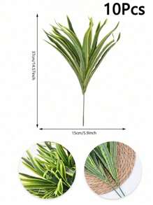 2 件/4 件/10 件 37 厘米/14.57 英寸人造绿色蕨类植物，抗紫外线假茎，丝叶，室内外悬挂绿植装饰，适用于家庭、花园、门廊、花盆 - 絹布虎皮草小把 - 查看 5