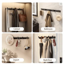 Ganchos para ropa montados en la pared, perchero para el pasillo, apto para baño, puerta o armario